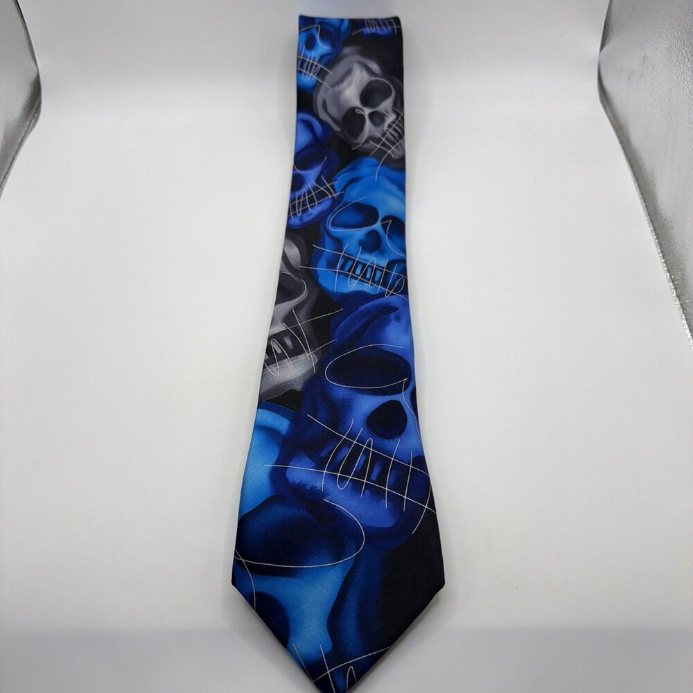 J. Garcia Skull Silk Necktie Plague Entity Collection 62  100% Silk